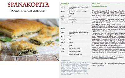 Greek Recipe: Spanakopita (Spinach and Fetta Cheese Pie)